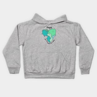 Pangea Continents Cuddling Green Kids Hoodie